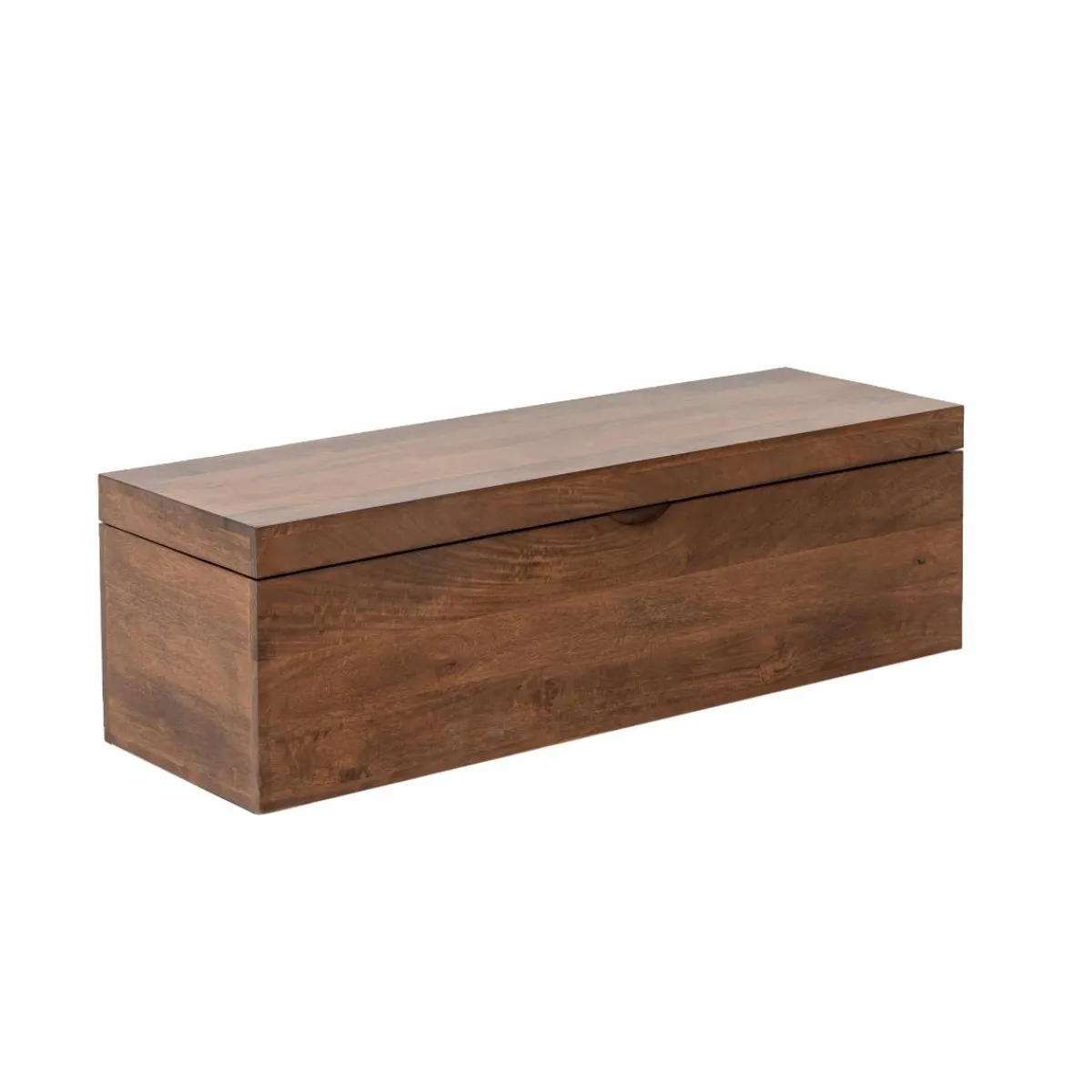 Made in Meubles Coffre banc en bois de manguier foncé Babeth