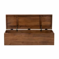 Made in Meubles Coffre banc en bois de manguier foncé Babeth