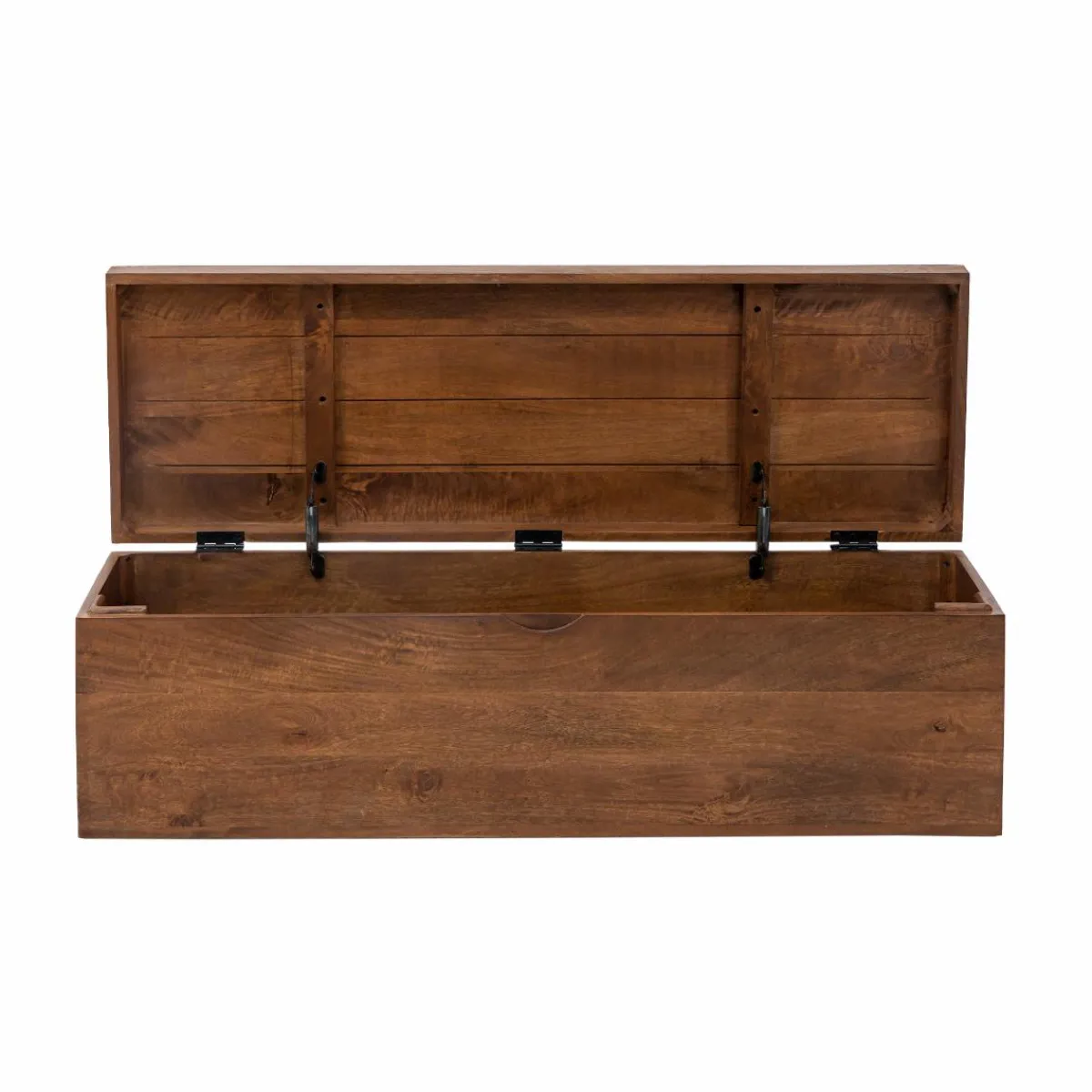Made in Meubles Coffre banc en bois de manguier foncé Babeth