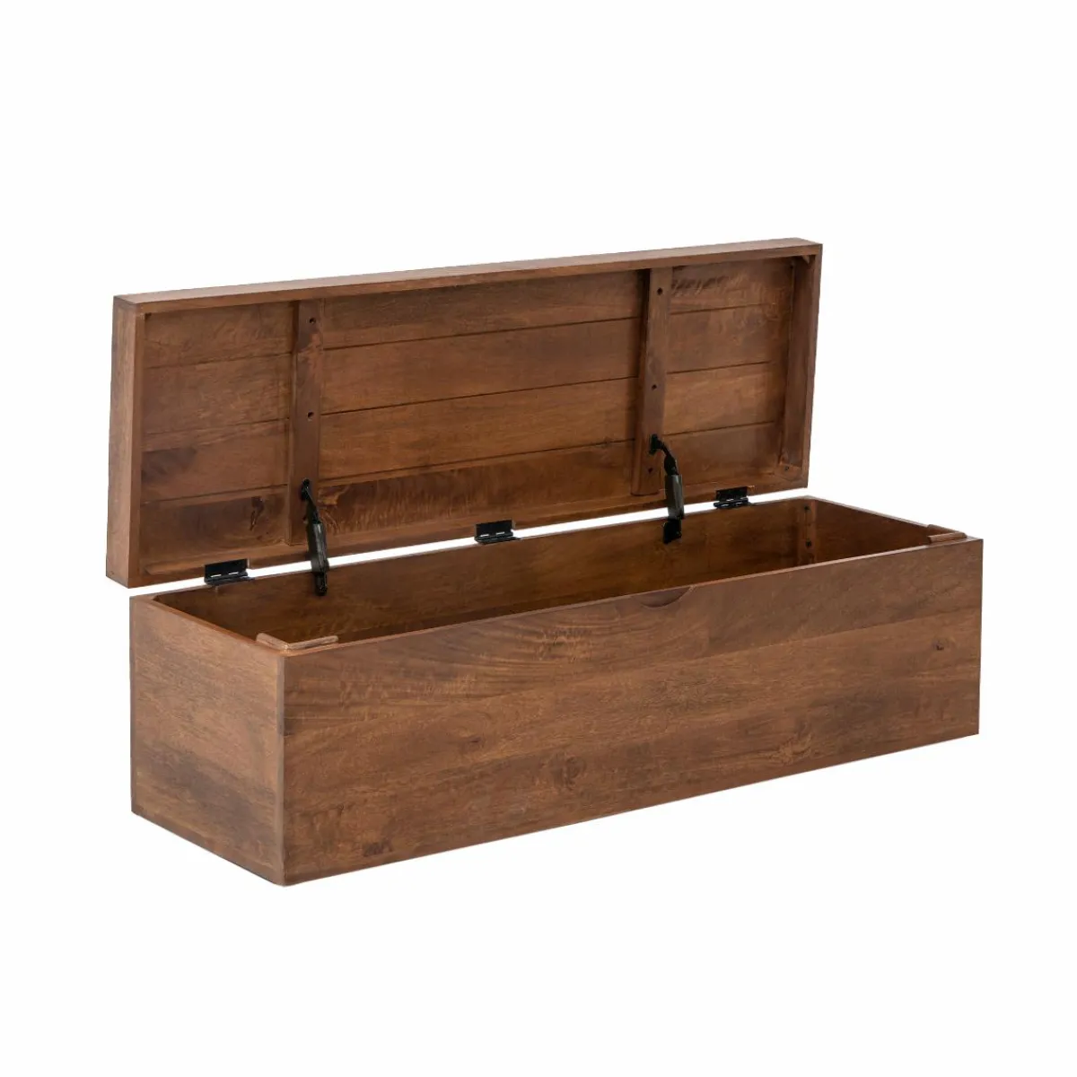 Made in Meubles Coffre banc en bois de manguier foncé Babeth