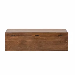 Made in Meubles Coffre banc en bois de manguier foncé Babeth