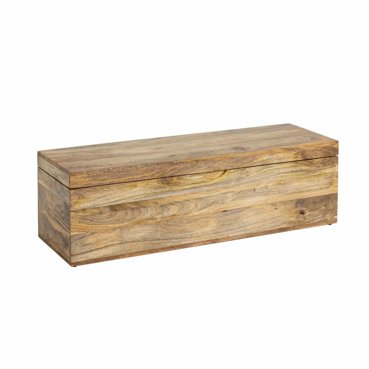 Made in Meubles Coffre banc en bois de manguier clair Babeth