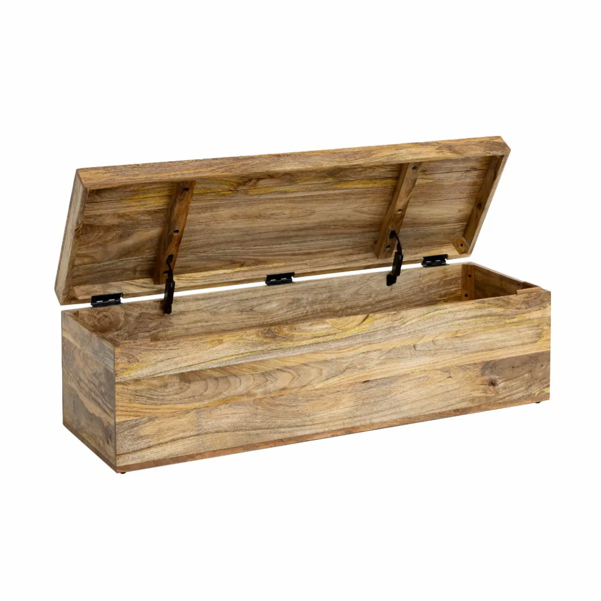 Made in Meubles Coffre banc en bois de manguier clair Babeth