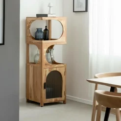 Made in Meubles Colonne 1 étagère en bois d'acacia Emyr