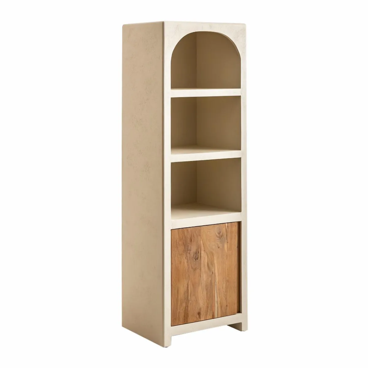 Made in Meubles Colonne de salle de bain en bois effet béton et bois d'acacia Dalva