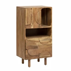 Made in Meubles Colonne de salle de bain en bois d'acacia Tilio