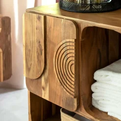 Made in Meubles Colonne de salle de bain en bois d'acacia Tilio