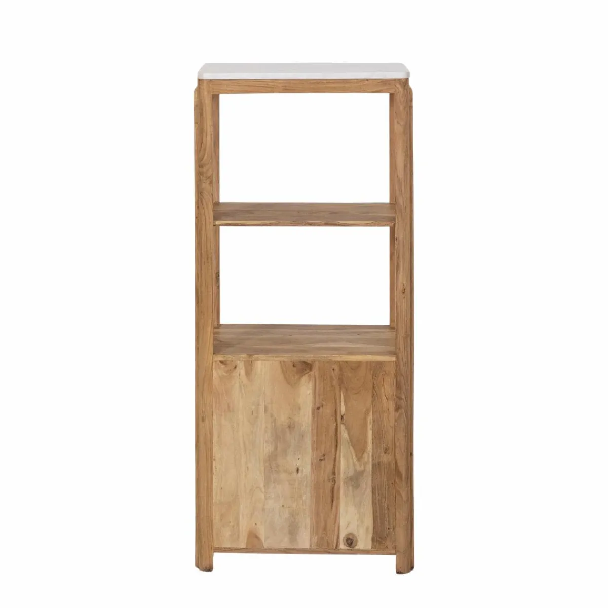 Made in Meubles Colonne en bois d'acacia et marbre Emyr