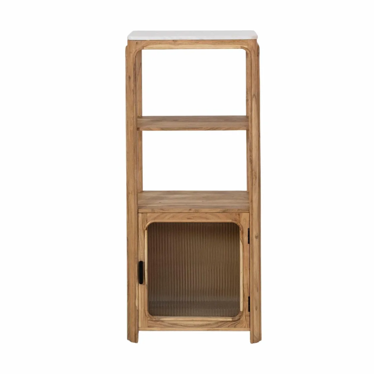 Made in Meubles Colonne en bois d'acacia et marbre Emyr