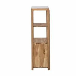 Made in Meubles Colonne en bois d'acacia et marbre Emyr