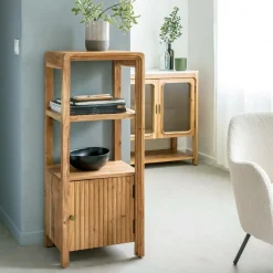 Made in Meubles Colonne en bois d'acacia massif Emyr