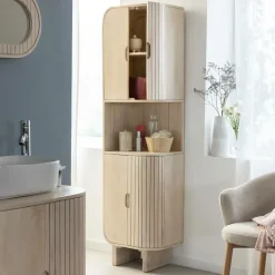 Made in Meubles Colonne en bois de manguier Yoni