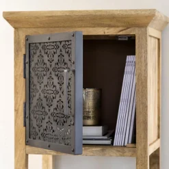 Made in Meubles Colonne en bois de manguier 2 portes Sahara