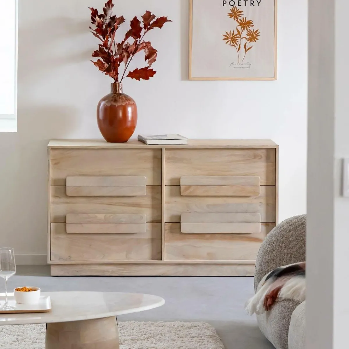 Made in Meubles Commode en bois de manguier Lioris