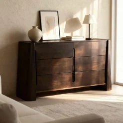 Made in Meubles Commode en bois de manguier foncé Liriel