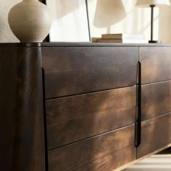 Made in Meubles Commode en bois de manguier foncé Liriel