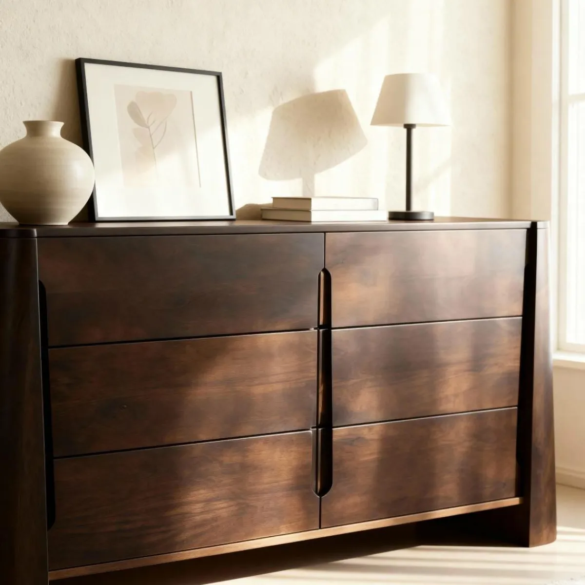 Made in Meubles Commode en bois de manguier foncé Liriel
