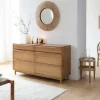 Made in Meubles Commode en bois de manguier et cannage Rim