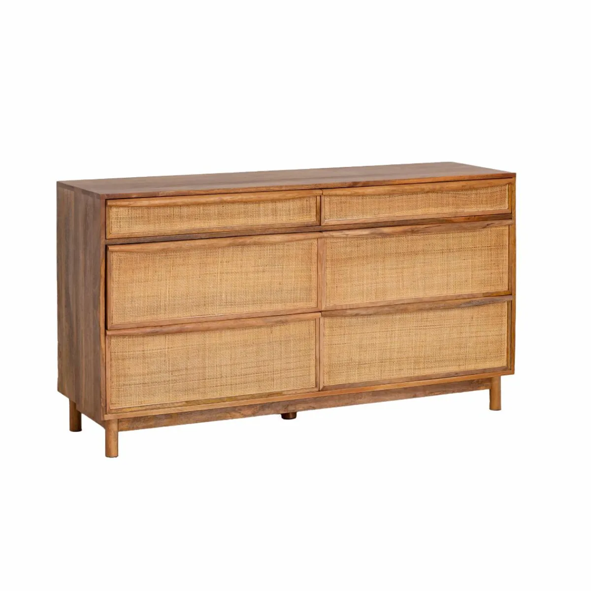 Made in Meubles Commode en bois de manguier et cannage Rim
