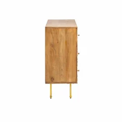 Made in Meubles Commode en bois de manguier sculpté Léopold