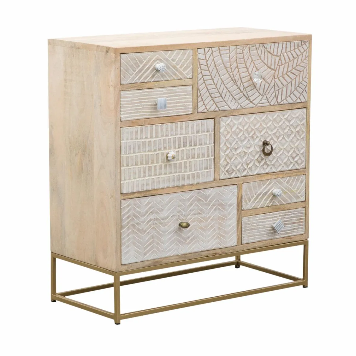 Made in Meubles Commode en bois de manguier et métal Vic