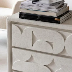 Made in Meubles Commode en bois effet béton blanc Danaé