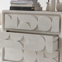 Made in Meubles Commode en bois effet béton blanc Danaé