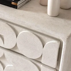 Made in Meubles Commode en bois effet béton blanc Danaé