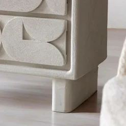 Made in Meubles Commode en bois effet béton blanc Danaé