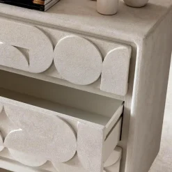 Made in Meubles Commode en bois effet béton blanc Danaé