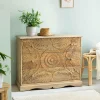 Made in Meubles Commode sculpté en bois de manguier Adonie