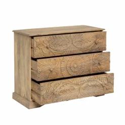 Made in Meubles Commode sculpté en bois de manguier Adonie