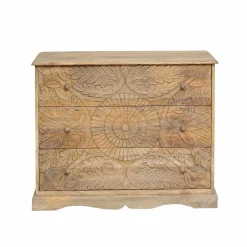 Made in Meubles Commode sculpté en bois de manguier Adonie