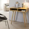 Made in Meubles Console avec rangement en bois de manguier Maëva