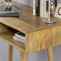 Made in Meubles Console avec rangement en bois de manguier Maëva