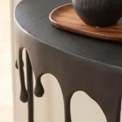 Made in Meubles Console en aluminium noir Calypso