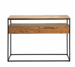 Made in Meubles Console en bois d'acacia et métal Etienne