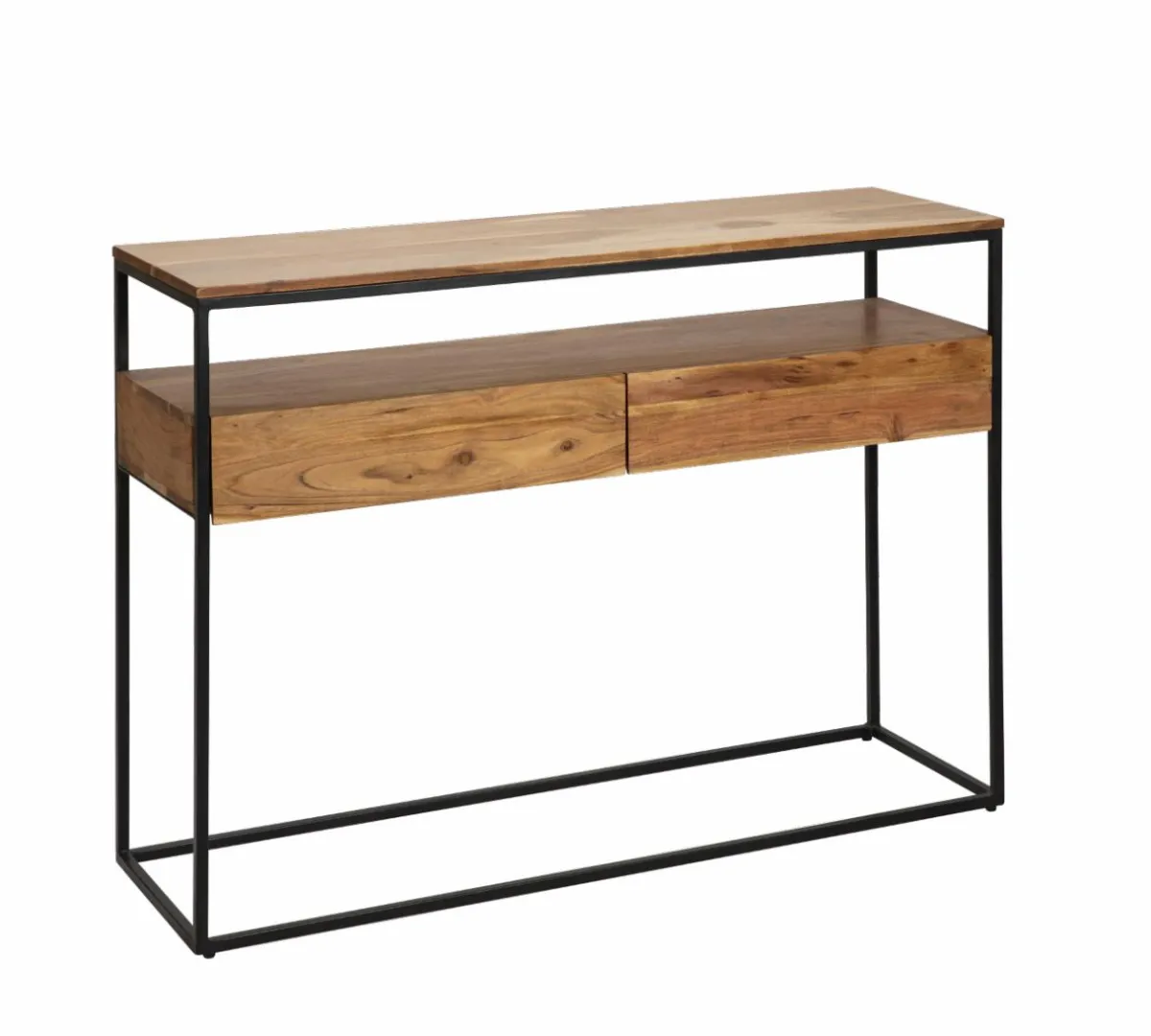 Made in Meubles Console en bois d'acacia et métal Etienne