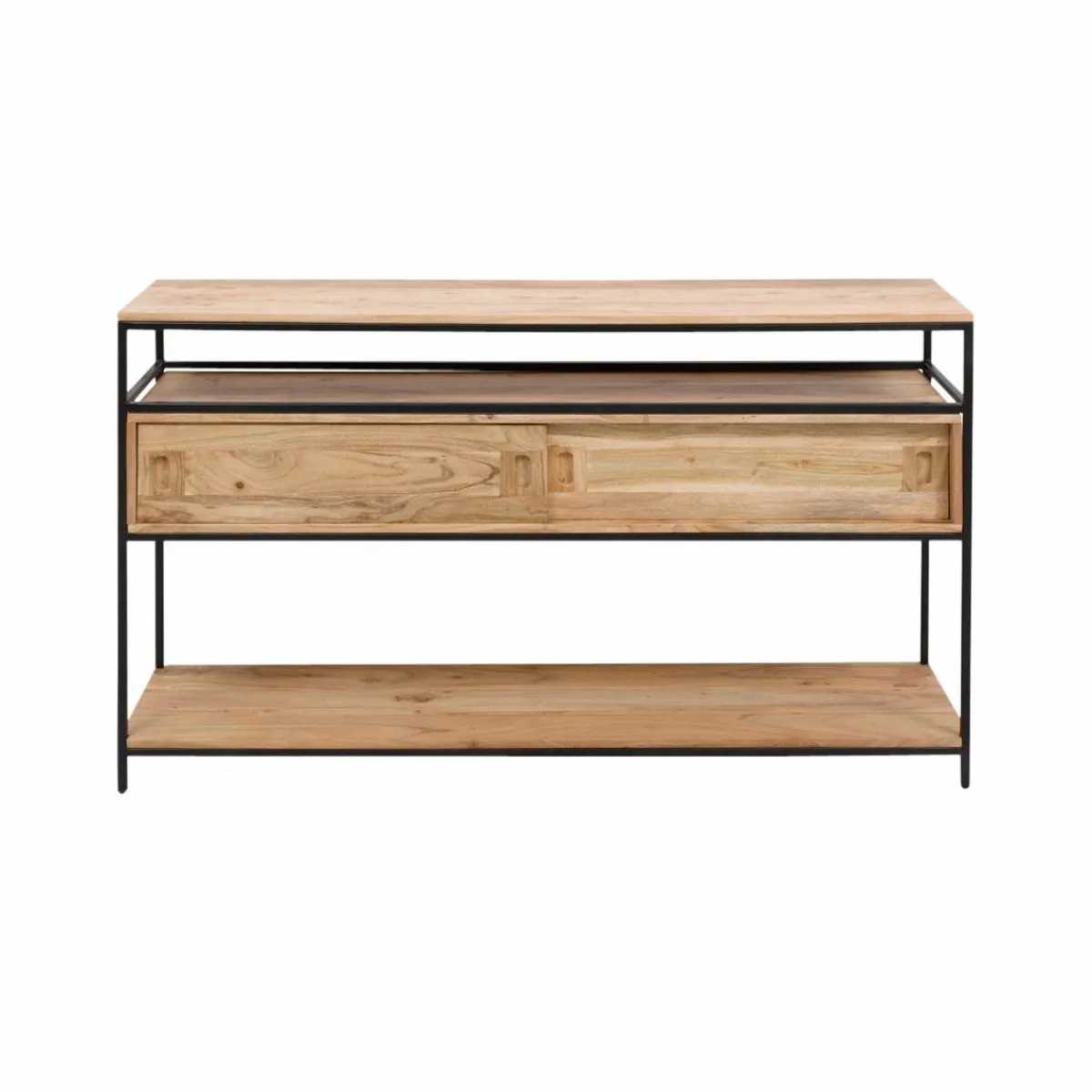 Made in Meubles Console en bois d'acacia et métal Montréal
