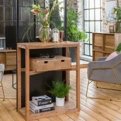 Made in Meubles Console en bois d’acacia massif Oslo