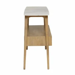 Made in Meubles Console en bois de manguier et marbre Hari