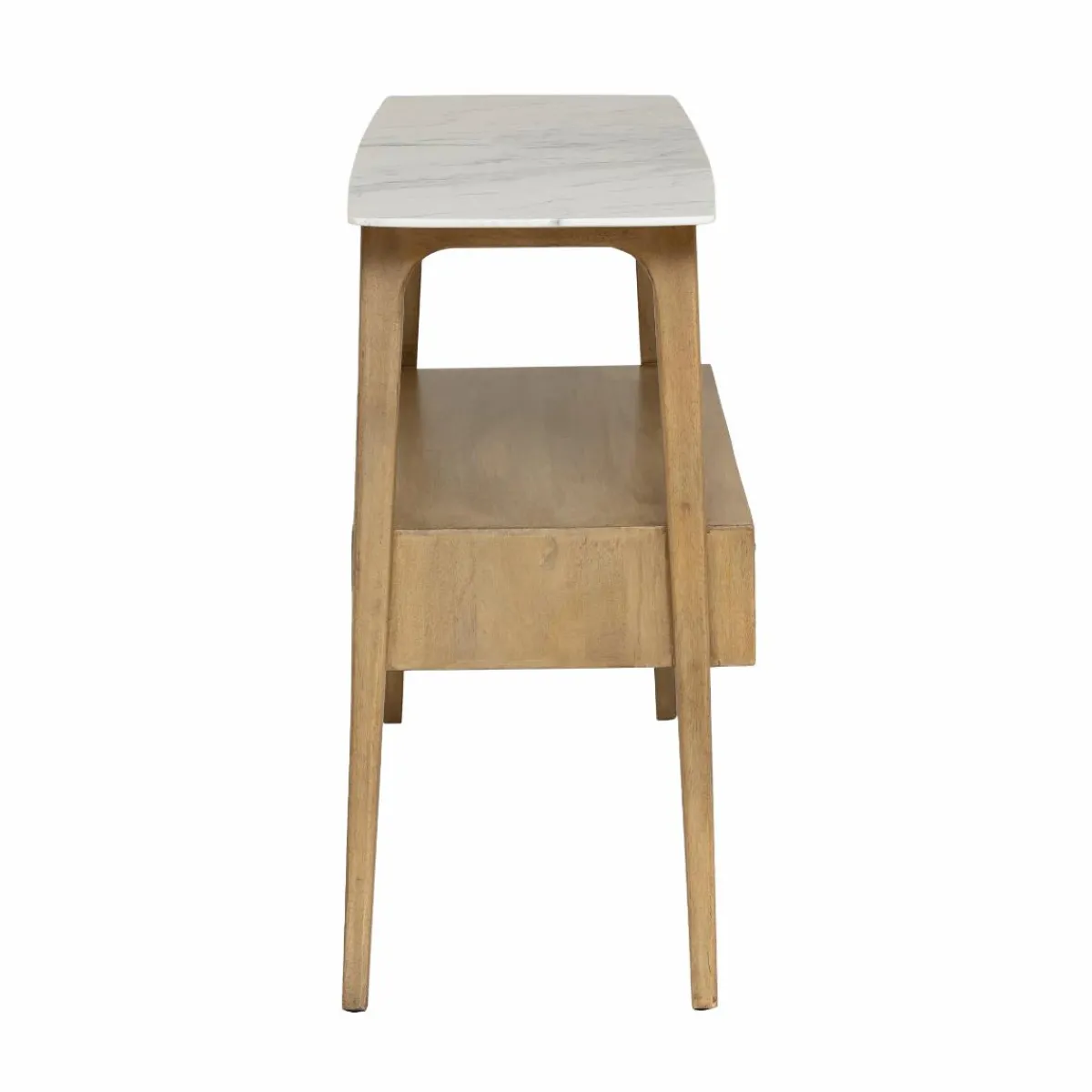 Made in Meubles Console en bois de manguier et marbre Hari