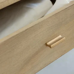 Made in Meubles Console en bois de manguier et marbre Hari