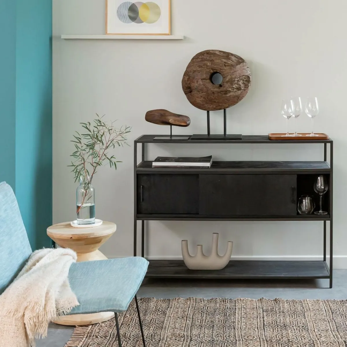 Made in Meubles Console en bois de manguier Lilian