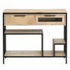 Made in Meubles Console en bois de manguier et métal Héloïse