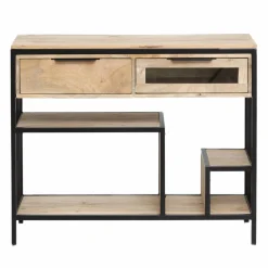 Made in Meubles Console en bois de manguier et métal Héloïse