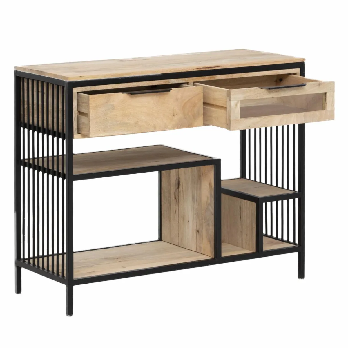 Made in Meubles Console en bois de manguier et métal Héloïse