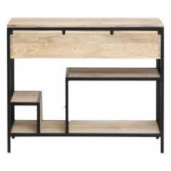 Made in Meubles Console en bois de manguier et métal Héloïse