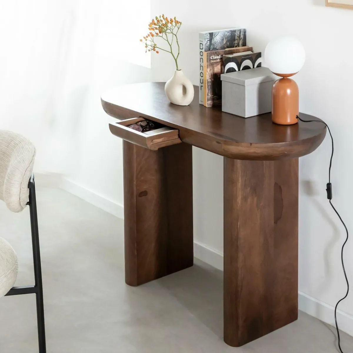 Made in Meubles Console en bois de manguier Kate