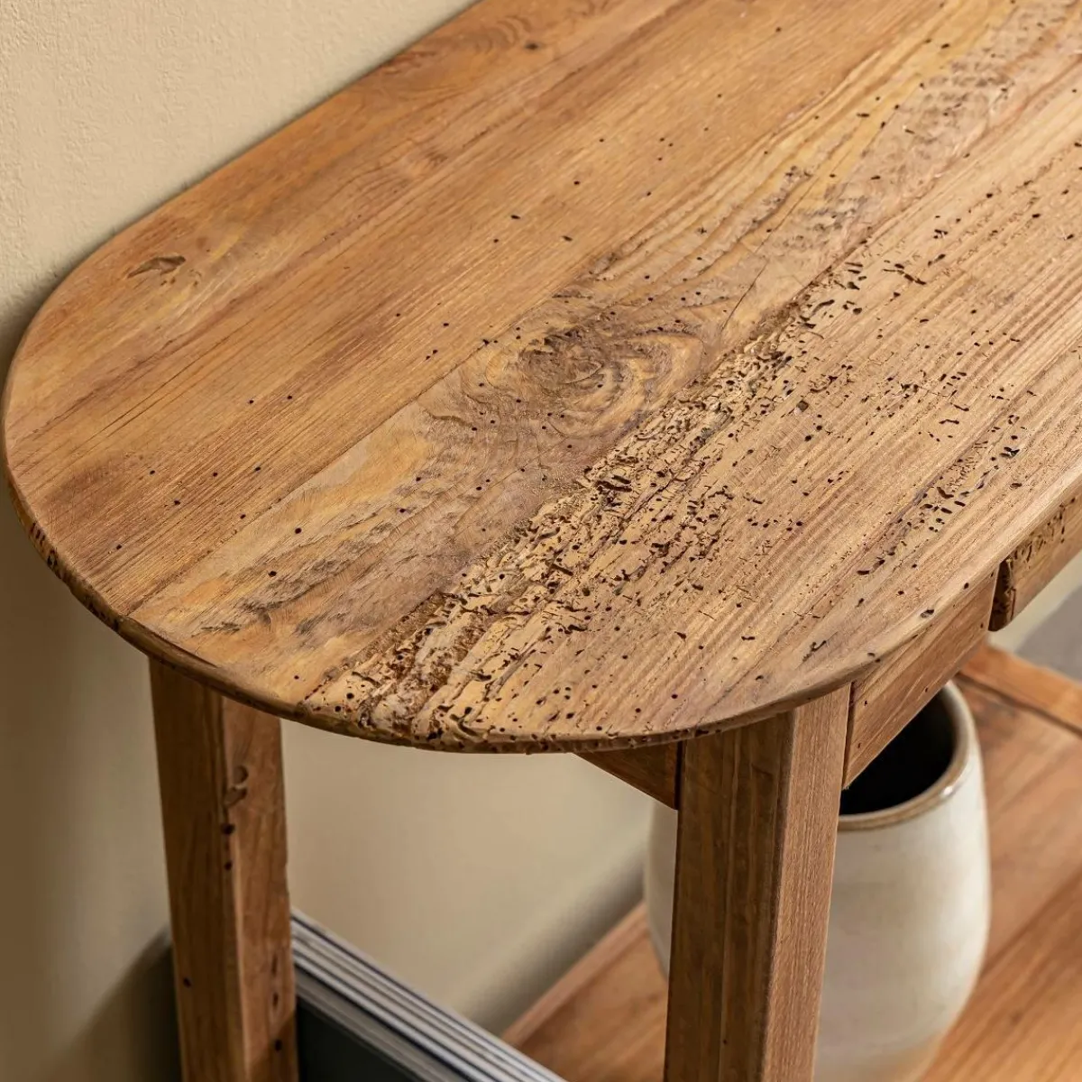 Made in Meubles Console en bois de pin recyclé Blaise